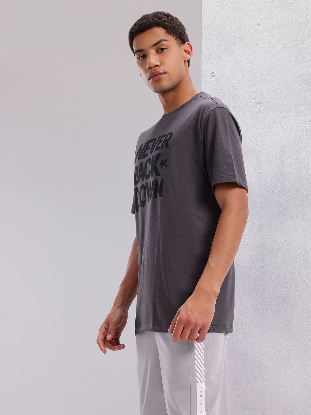 HRX by Hrithik Roshan Typography Printed Relaxed Fit Training T-shirt