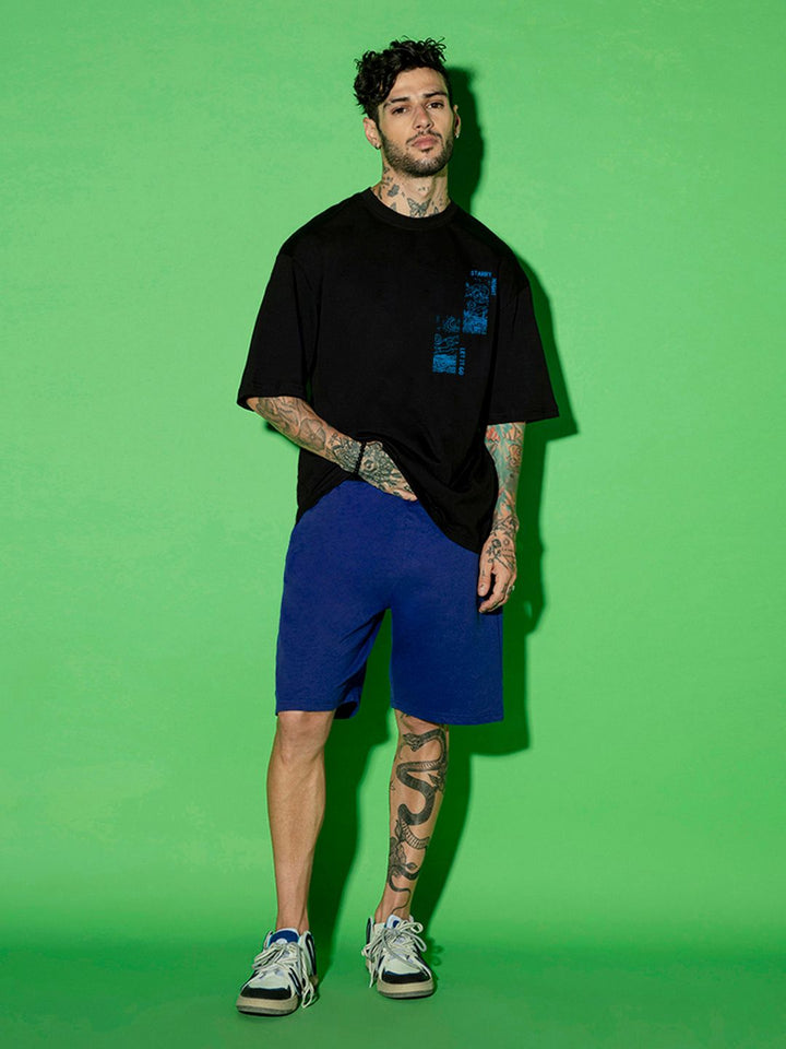 Bewakoof Graphic Printed Drop-Shoulder Sleeves Oversized Cotton T-shirt