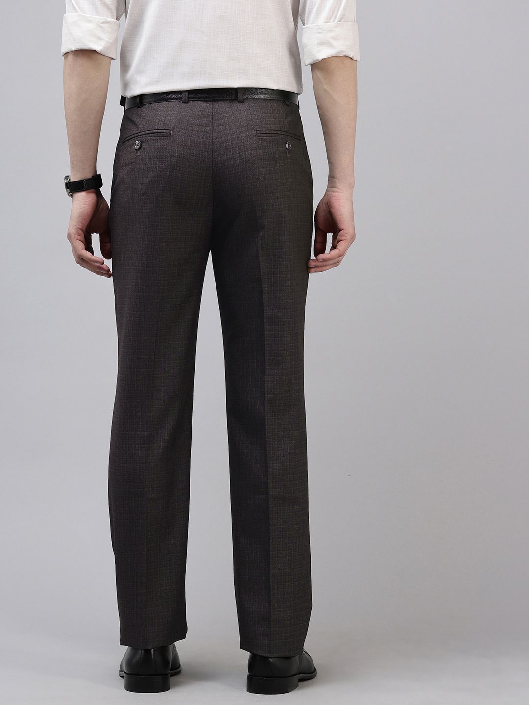 Park Avenue Men Checked Formal Trousers