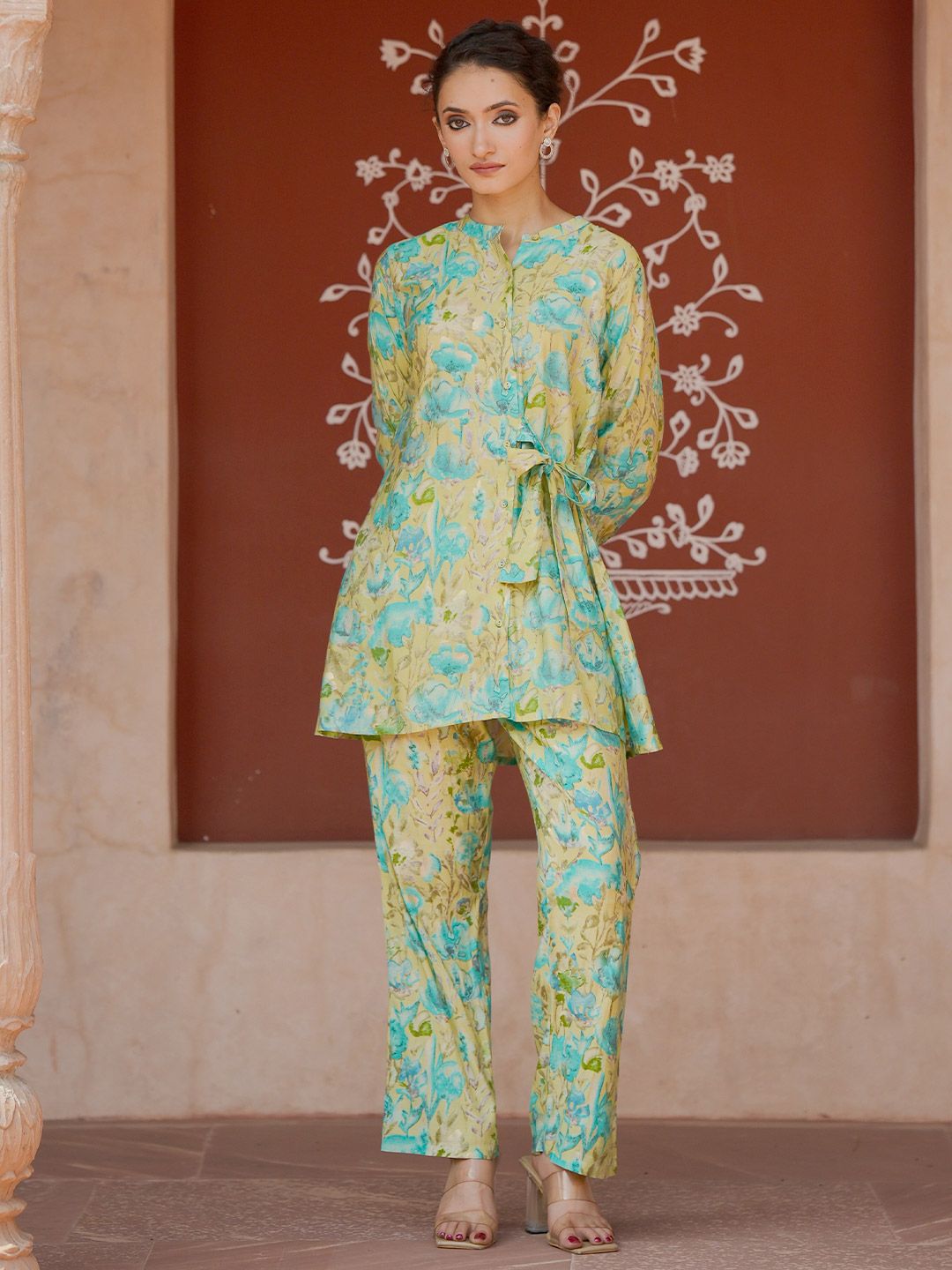 Libas Floral Printed Tunic With Trouser Co-Ords