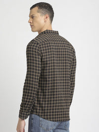 THE BEAR HOUSE Slim Fit Tartan Checked Spread Collar Pure Cotton Casual Shirt