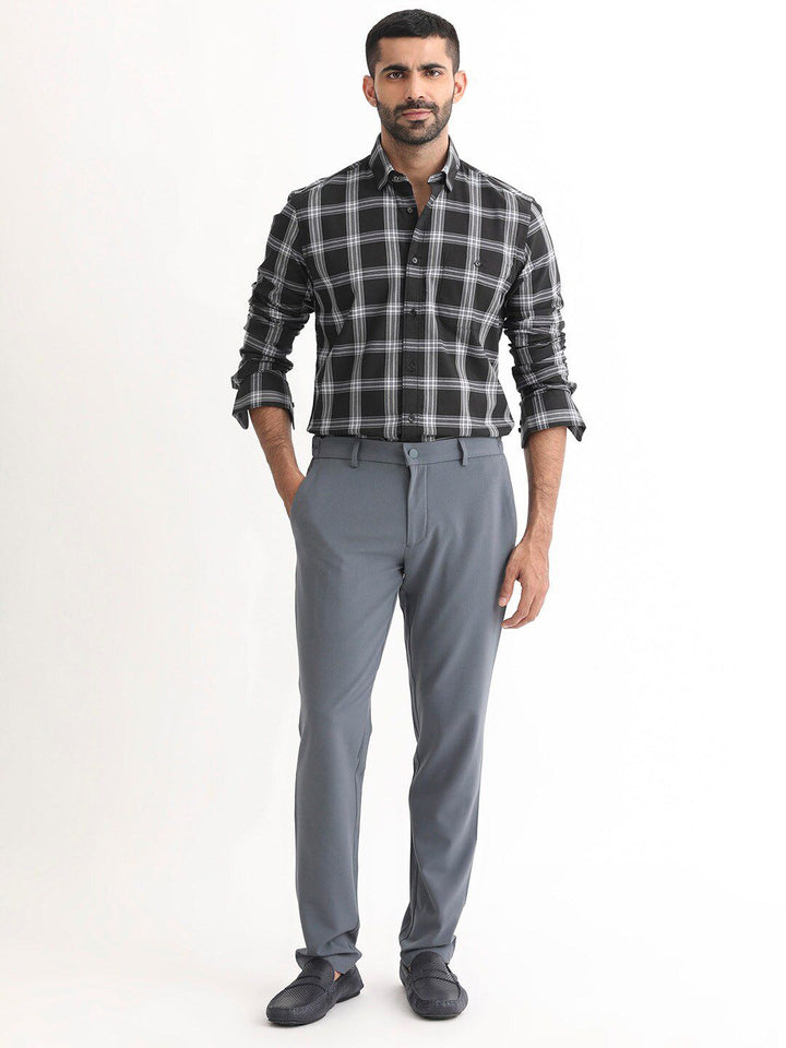 RARE RABBIT Men Imperial Slim Fit Checked Cotton Shirt