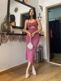SASSAFRAS Women Mauve Sheath Midi Dress