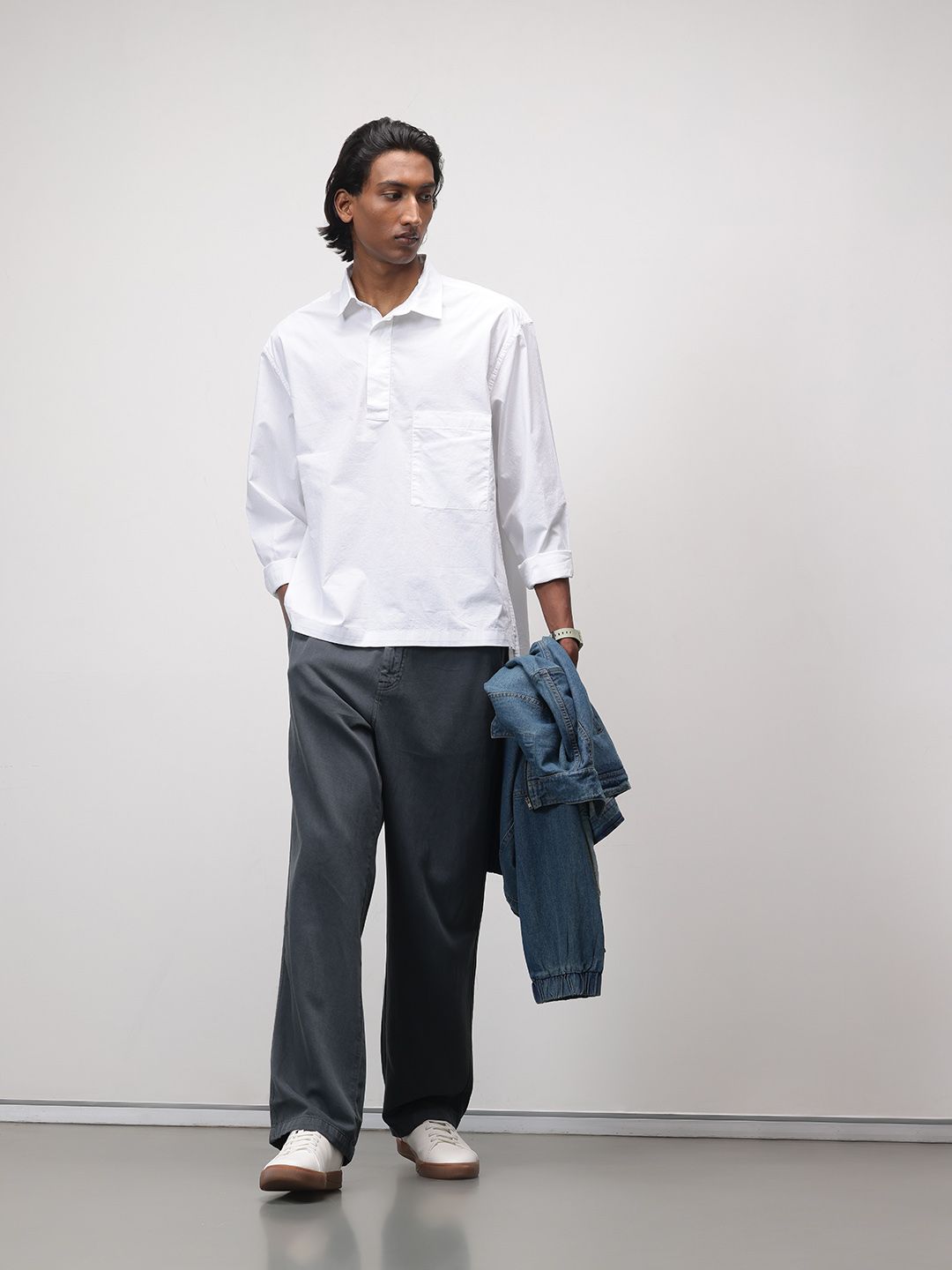 ether Pure Cotton Longline Casual Shirt