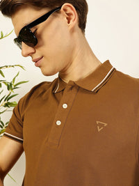 Thomas Scott Men Solid Polo Collar Cotton T-shirt