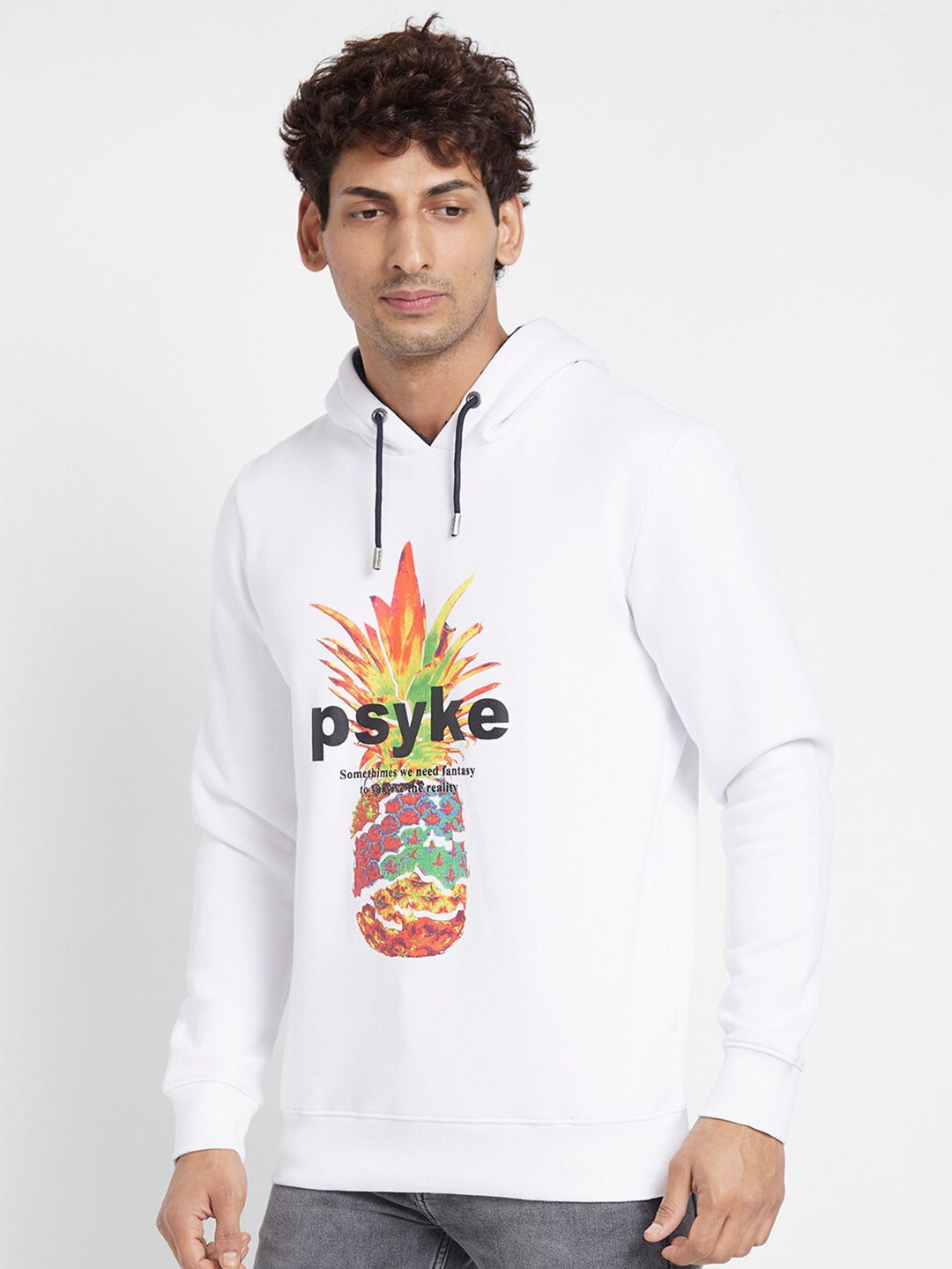 Being Human Graphic Printed Hooded Cotton Pullover