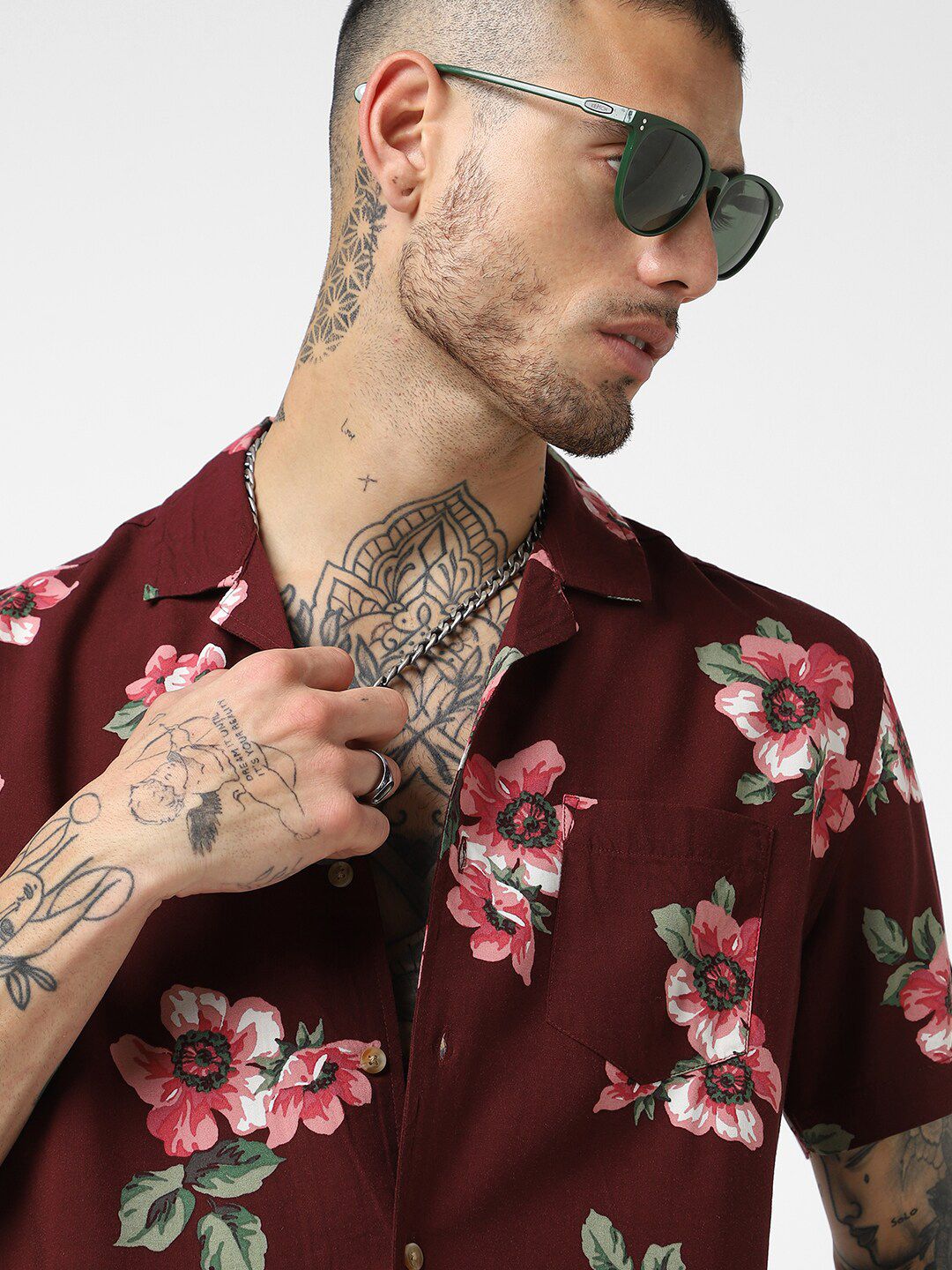 VASTRADO Floral Printed Oversized Casual Shirt