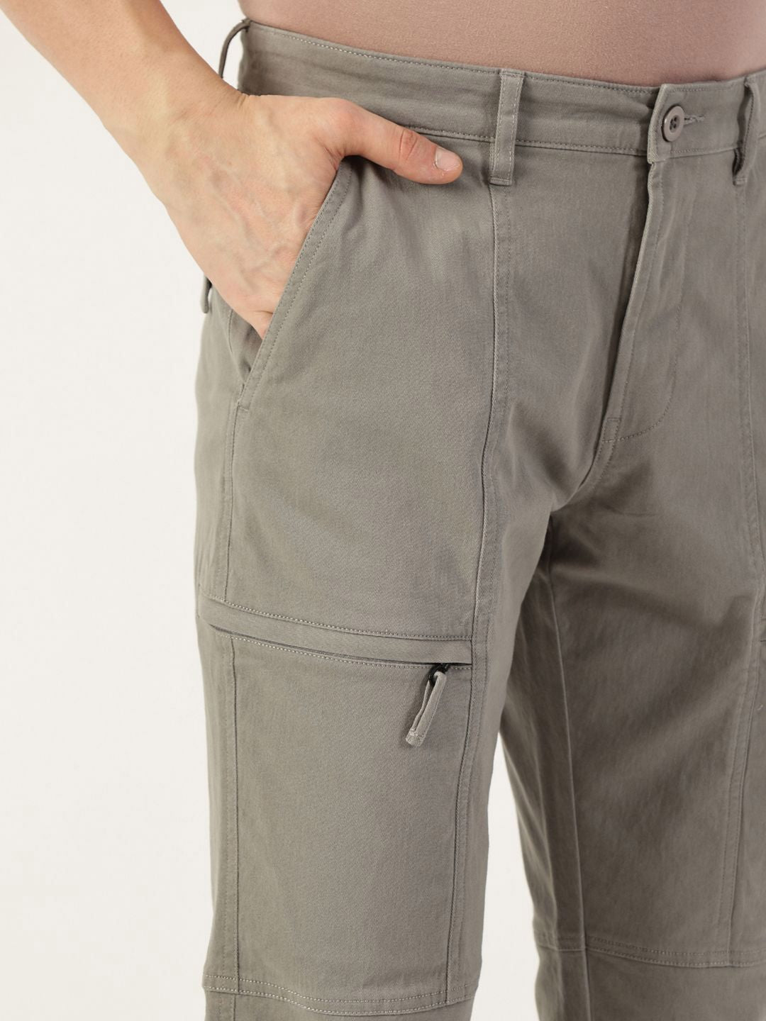 Thomas Scott Men Smart Easy Wash Regular Fit Mid-Rise Cargos