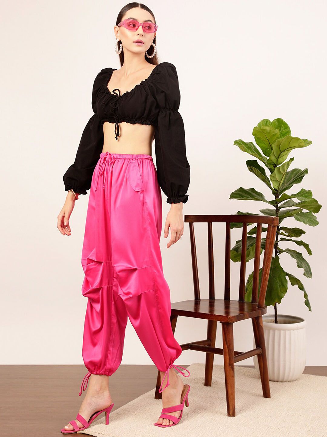 STREET 9 Women Relaxed Loose Fit High-Rise Joggers