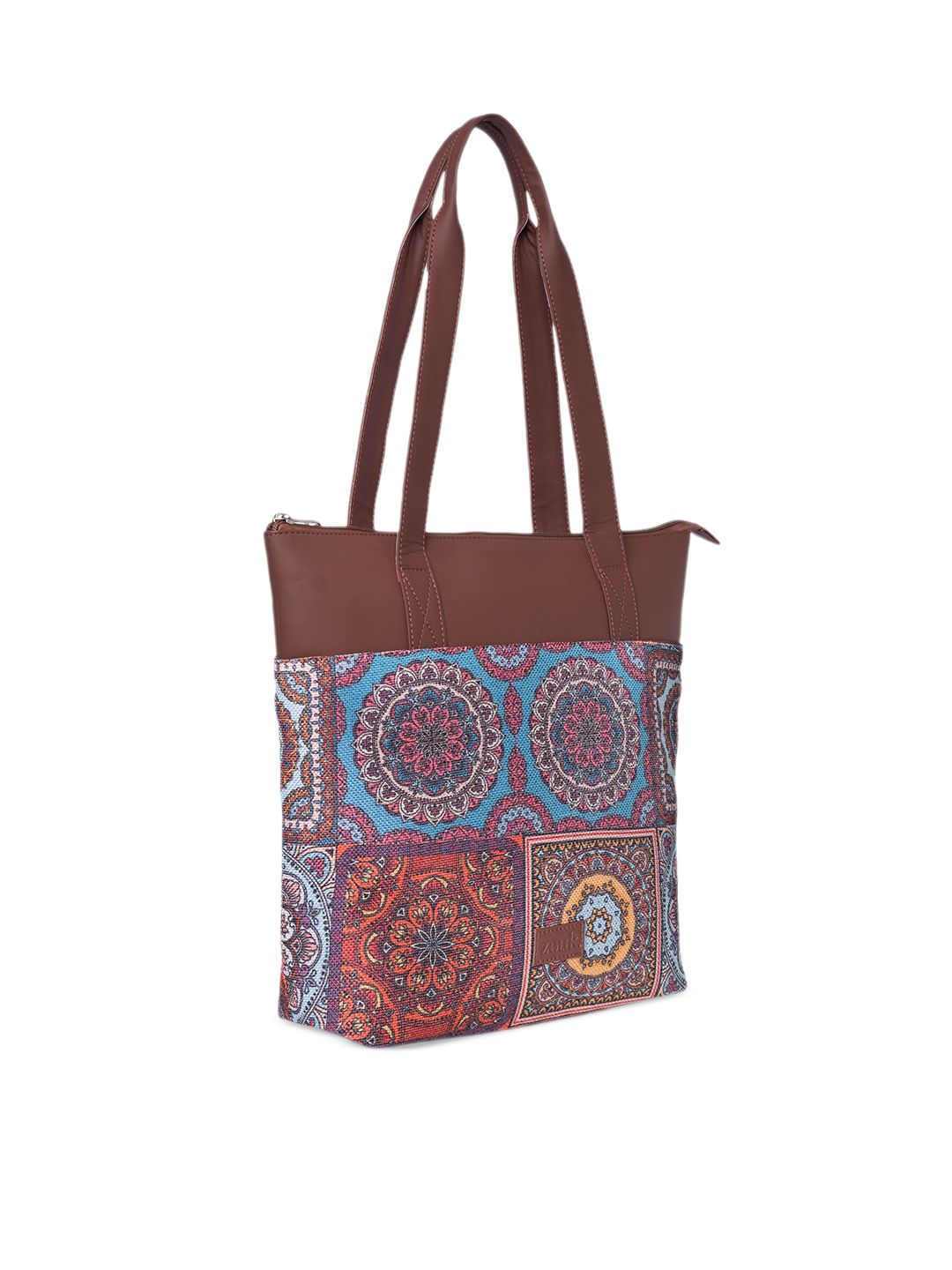 ZOUK Ethnic Motifs Printed Jute Tote Bag