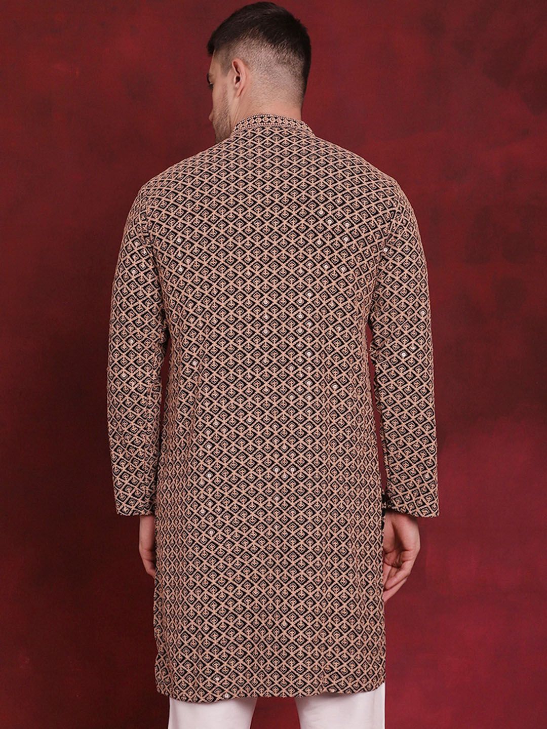 Jompers Floral Embroidered Thread Work Sequinned Kurta