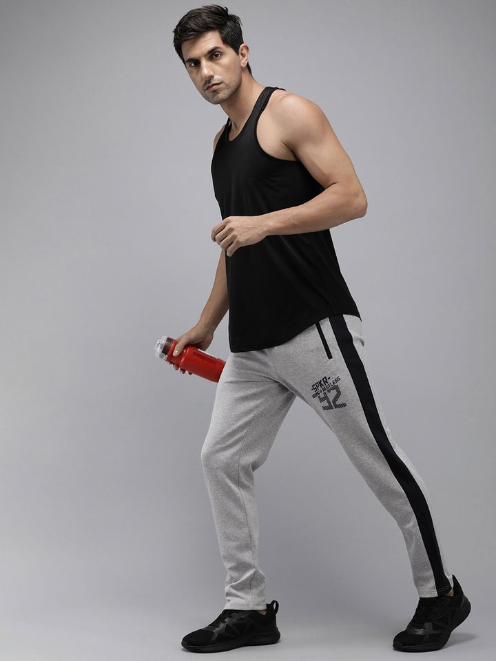 SPYKAR Men Solid Applique Slim Fit Track Pants With Side Stripes