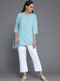 Libas Woven Design Mandarin Collar Straight Kurti