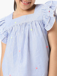 Nauti Nati Striped Bell Sleeve Cotton Top