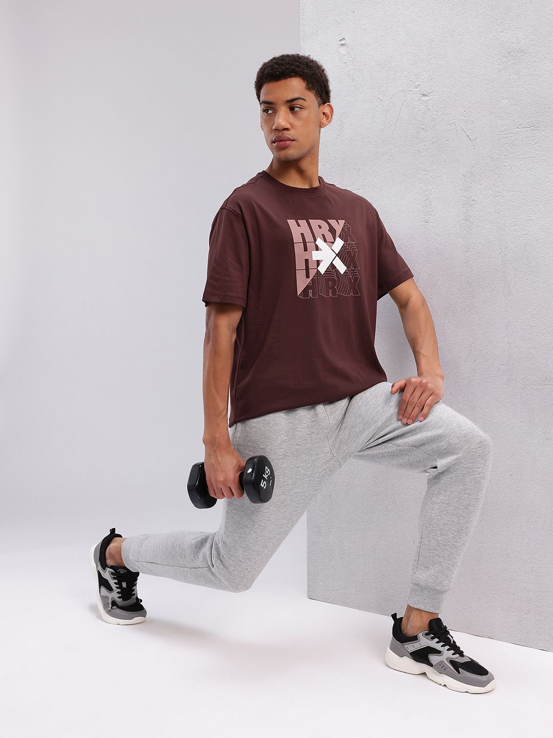 HRX by Hrithik Roshan Brand Logo Print Training T-shirt