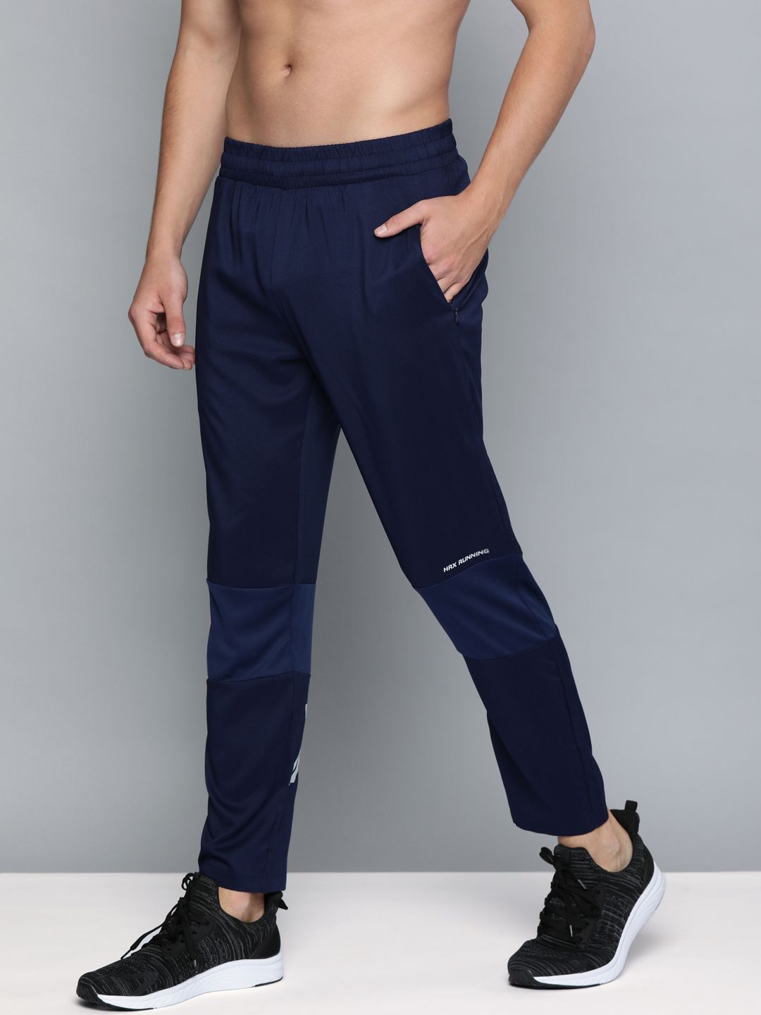 HRX by Hrithik Roshan Men Navy Blue Solid Running Track Pants