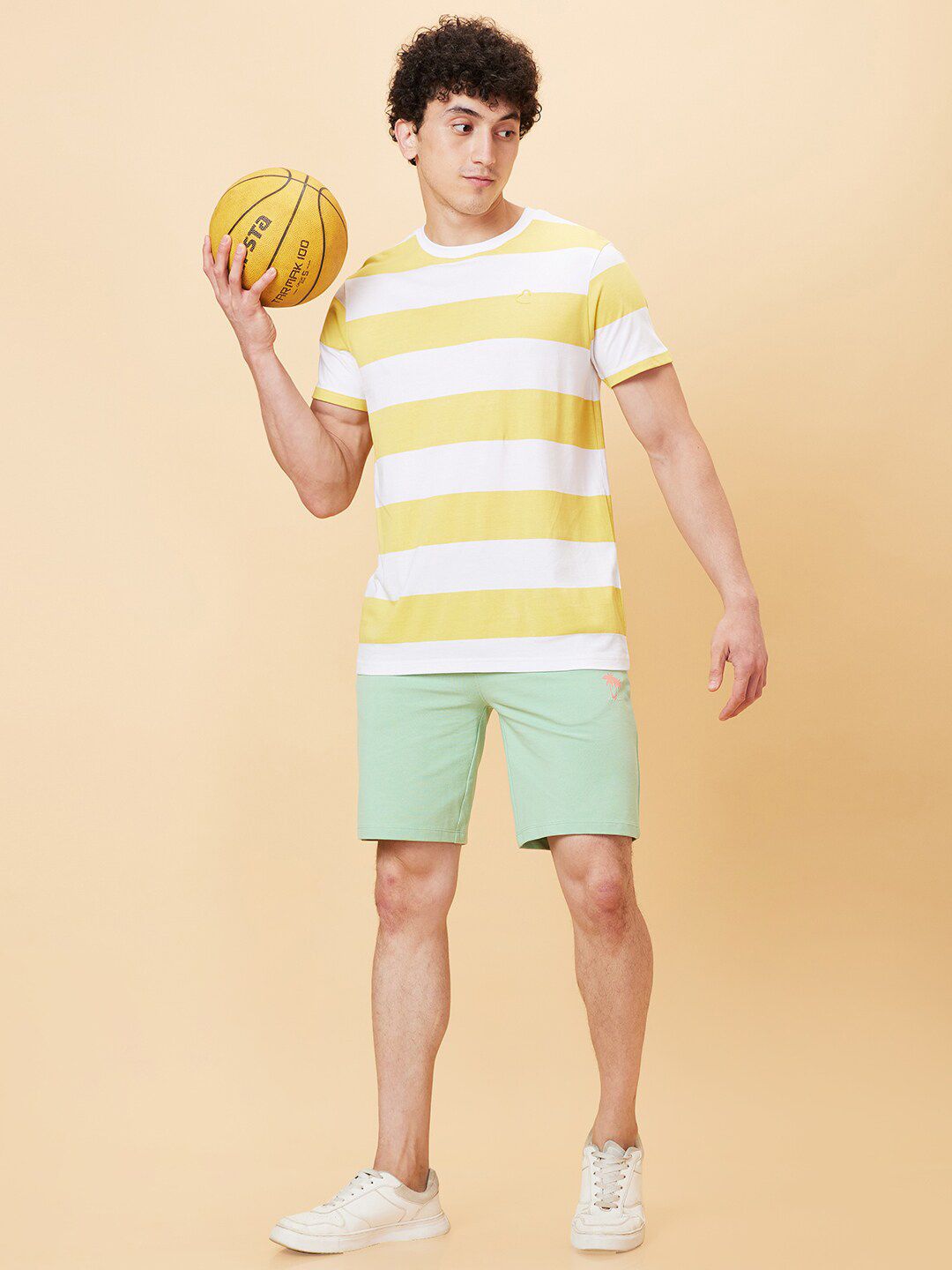 Being Human Striped Pure Cotton Round Neck Casual T-shirt