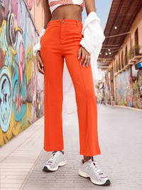 DressBerry Women Bright Burnt Orange Trousers