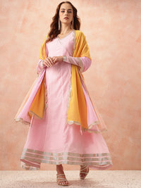 all about you Lace Taping Ethnic Dress With Dupatta