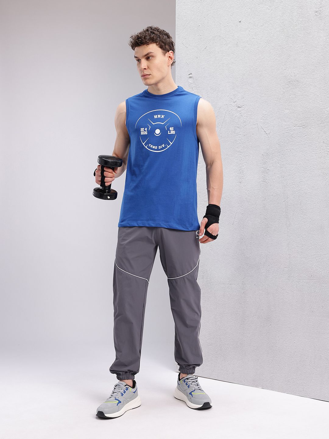 HRX by Hrithik Roshan Sleeveless Brand Logo Printed Training T-shirt