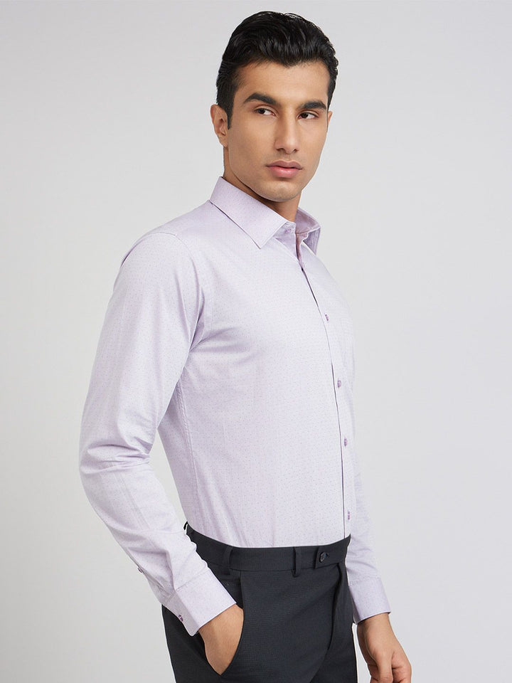 Raymond Men Purple Pure Cotton Self-Design Slim Fit Formal Shirt