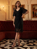 Athena Self Design Shoulder Straps Lace A-Line Dress