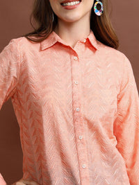 Vishudh Floral Embroidered Opaque Casual Shirt