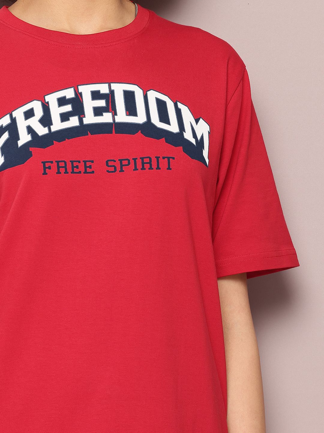 DILLINGER Women Typography Printed Pure Cotton Oversized T-shirt