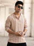 Powerlook Men Self Design V-Neck T-shirt