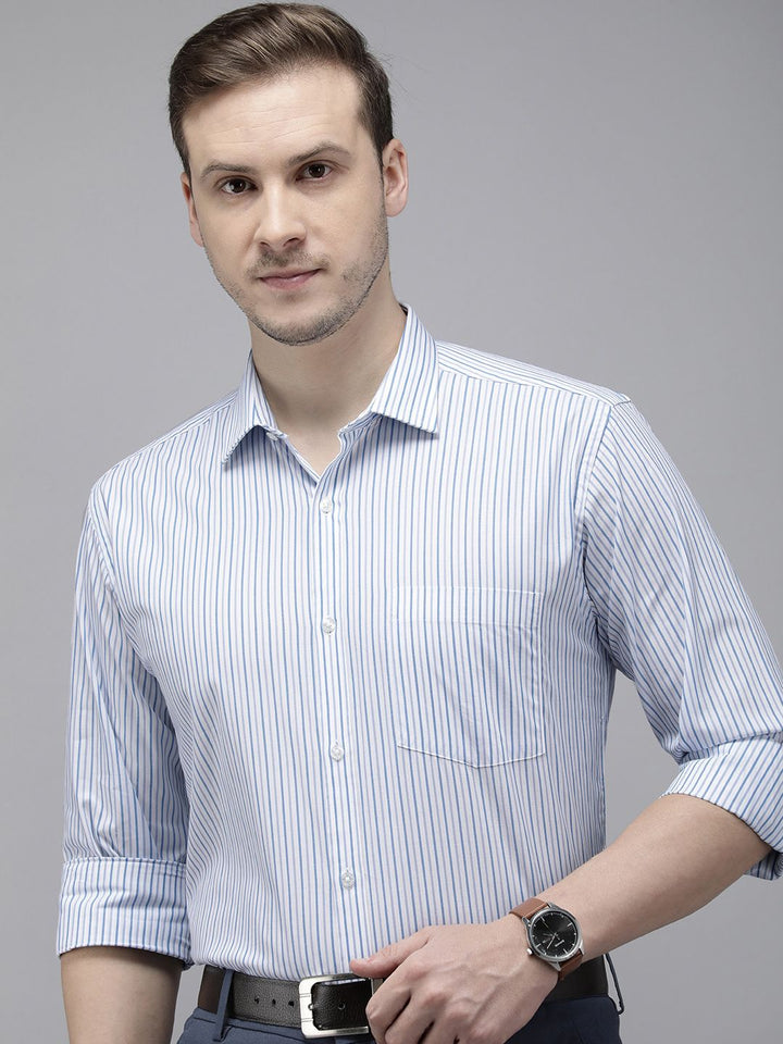 Park Avenue Pure Cotton Slim Fit Opaque Striped Formal Shirt