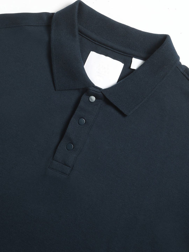 THE BEAR HOUSE Men Solid Slim Fit Polo Neck Tshirt