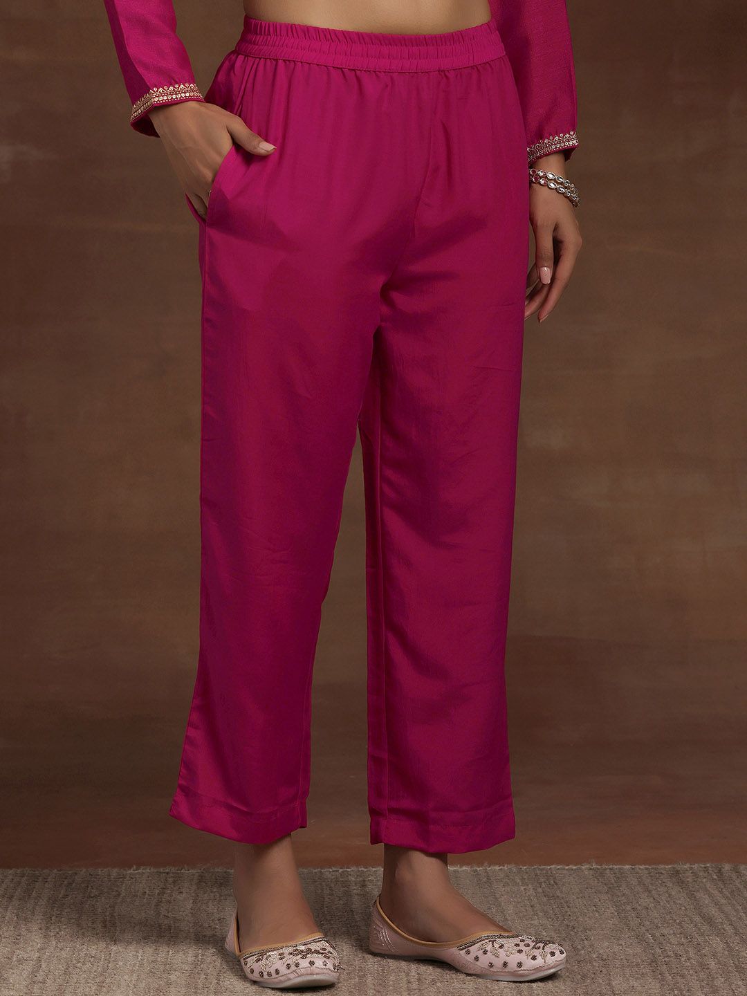 Libas Floral Embroidered Regular Kurta With Trousers & Dupatta