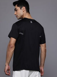 HRX by Hrithik Roshan Geometric Printed V-Neck Rapid-Dry Training T-shirt