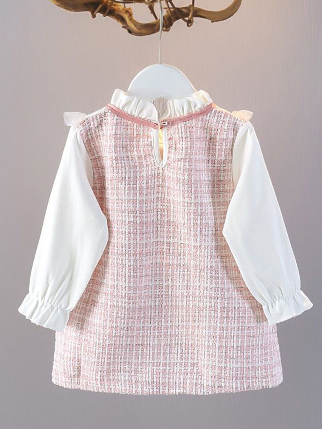 YK Girls Self Design A-Line Dress