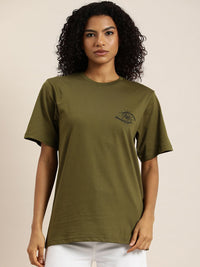 DILLINGER Embroidered Oversize Pure Cotton Longline T-shirt