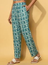 Libas 3 Pcs Printed Crop Top Palazzo With Jacket Co-Ords