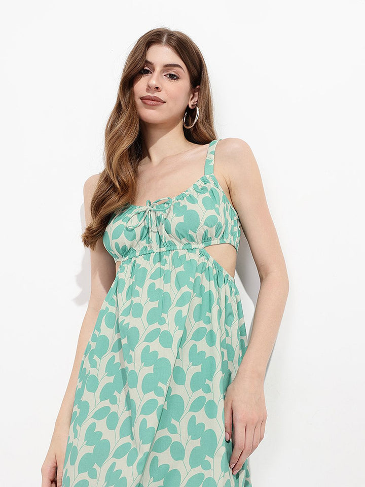 DressBerry Earthy Elegance Waist Cut-Out A-Line Dress