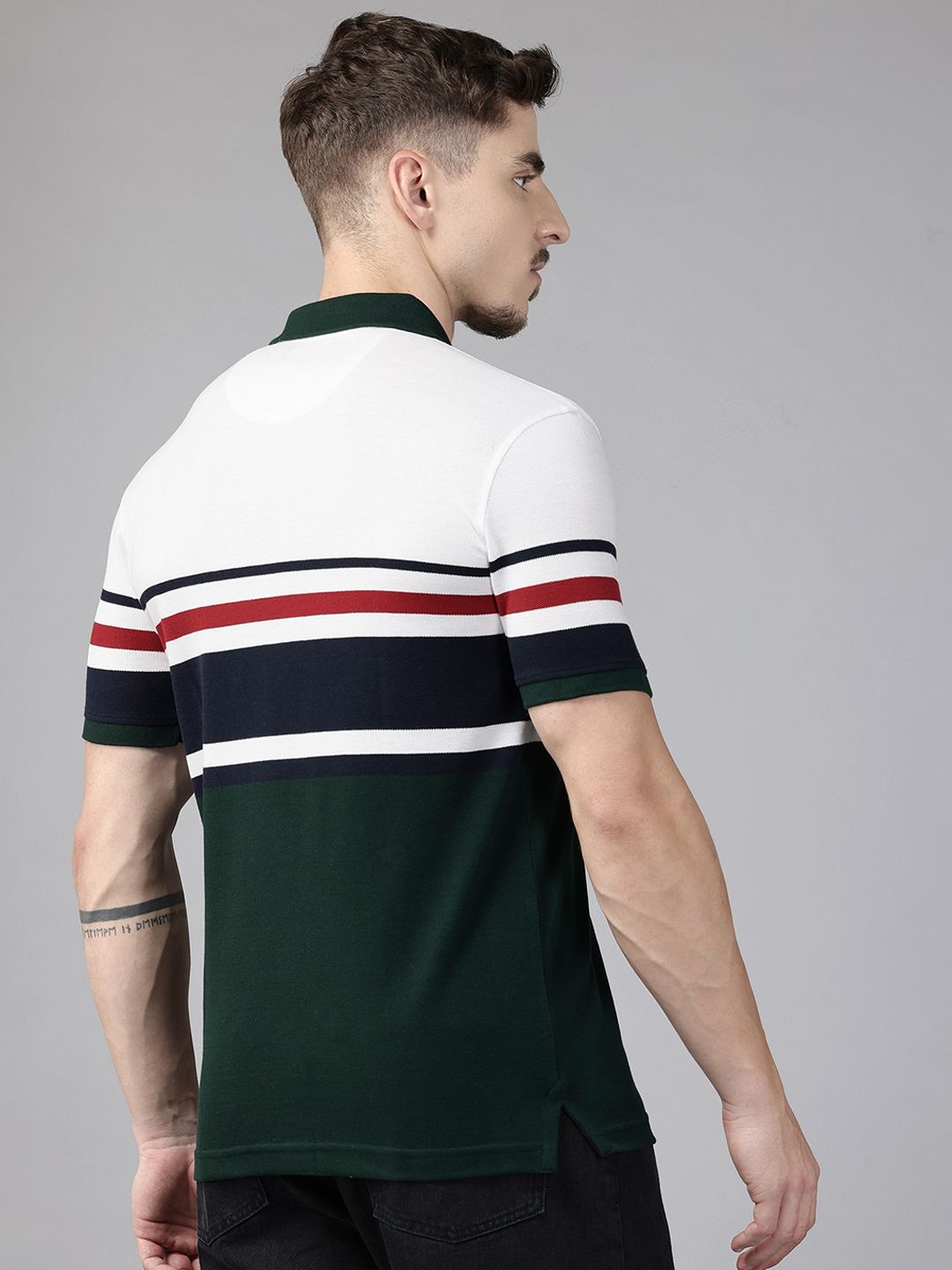 Park Avenue Colourblocked Polo Collar T-shirt