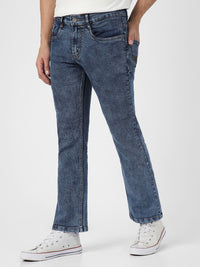 Urbano Fashion Men Bootcut Heavy Fade Clean Look Stretchable Jeans