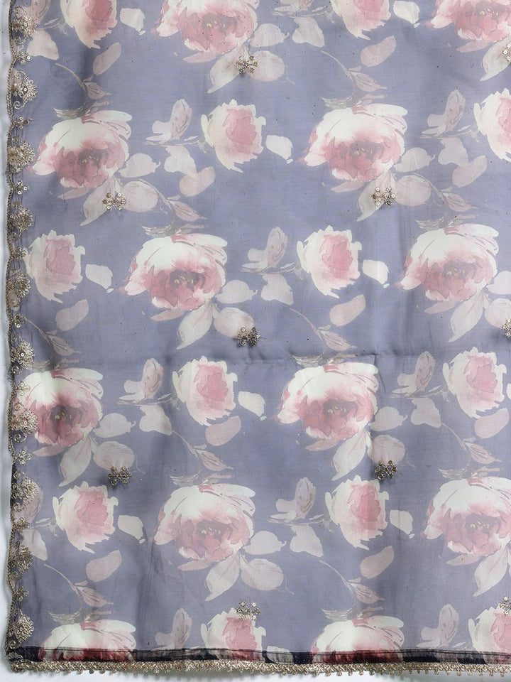 Indo Era Ethnic Motifs Embroidered Zari Kurta With Trousers & Dupatta