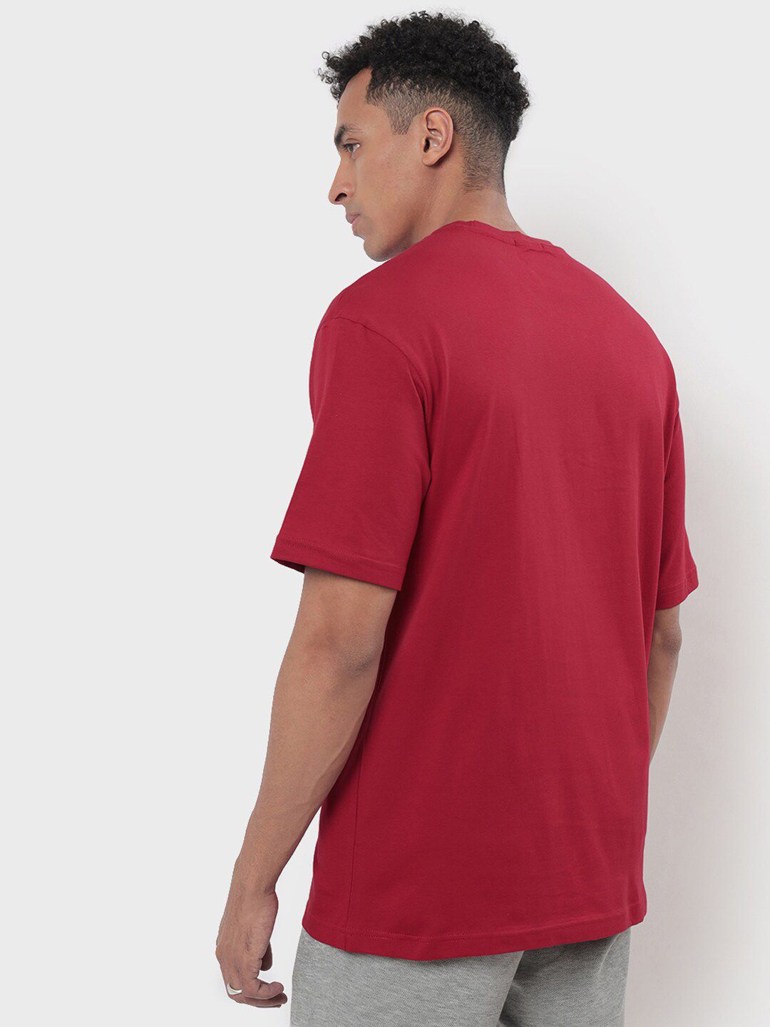 Bewakoof Men Red Oversized T-shirt