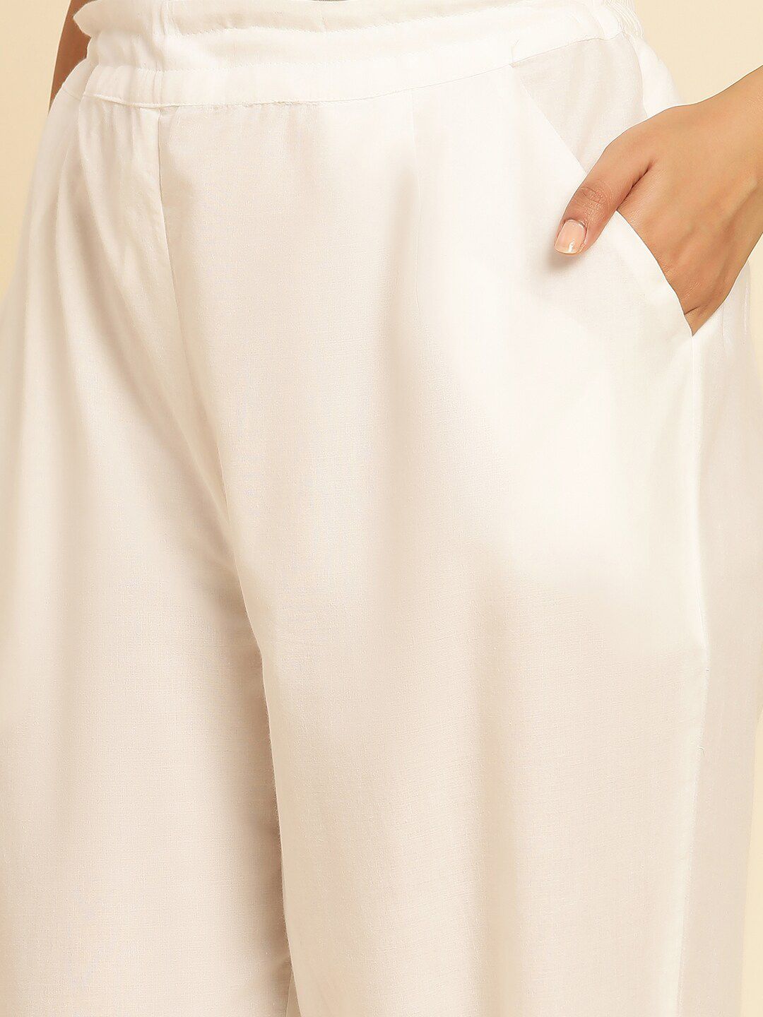 W Women Straight Fit Pure Cotton Ethnic Trousers