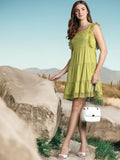 DressBerry Gathered & Pleated Detail Tiered A-Line Dress
