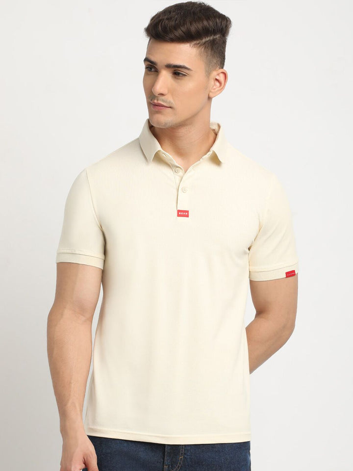 THE BEAR HOUSE Polo Collar Short Sleeves Slim Fit T-shirt