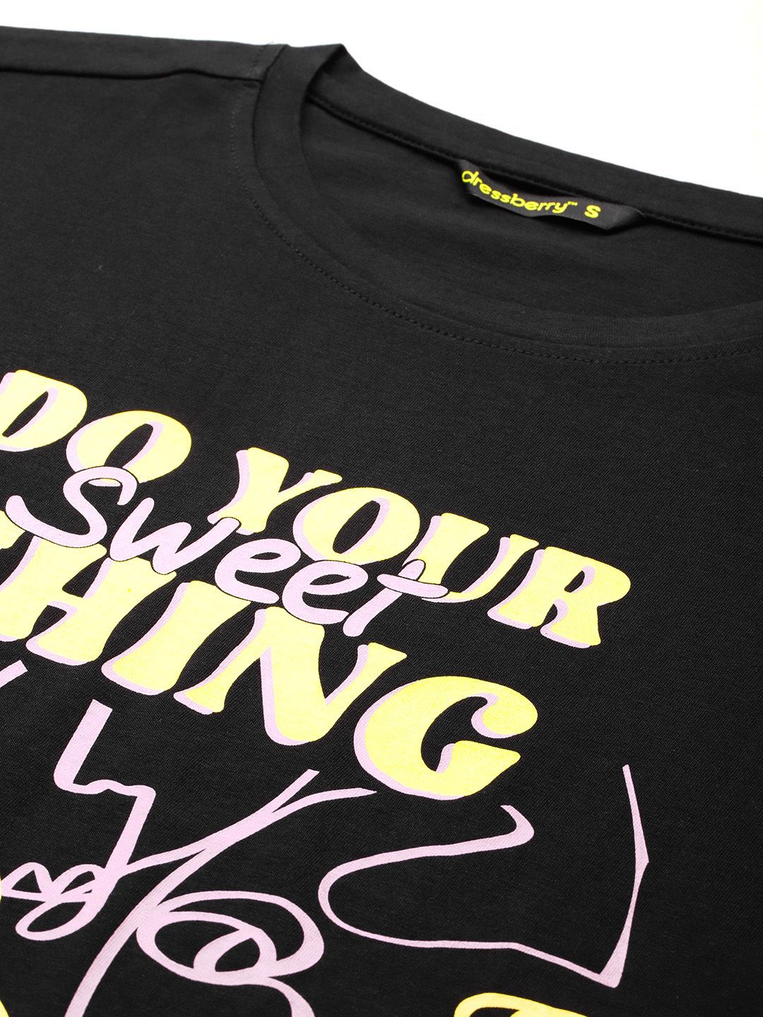 DressBerry Printed Drop-Shoulder Sleeves T-shirt