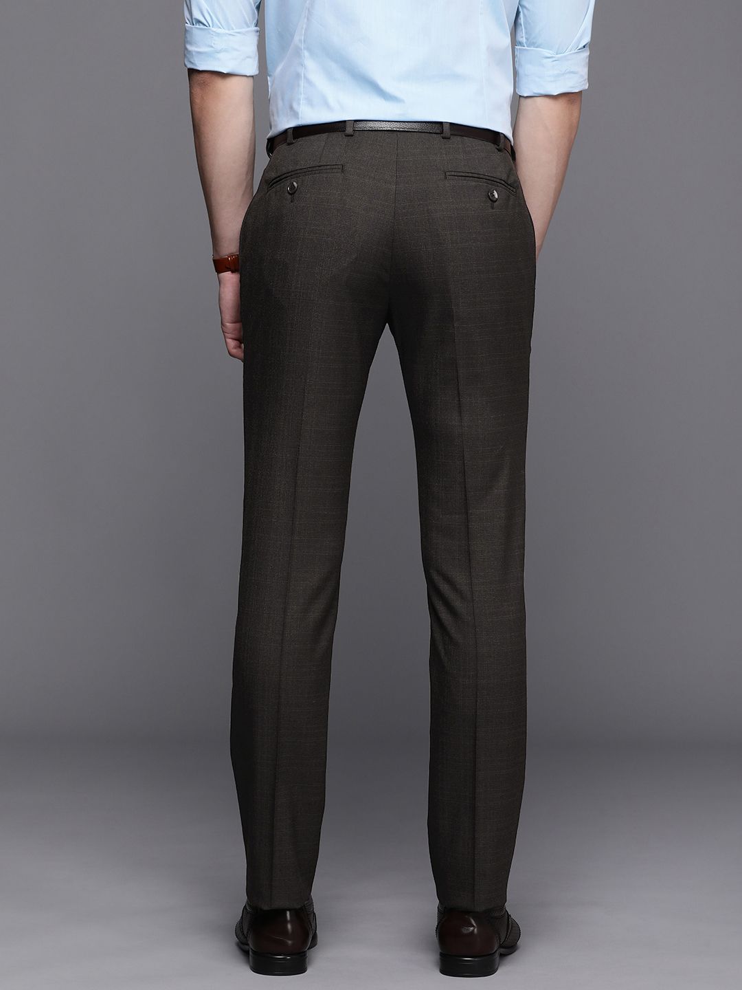 Raymond Men Checked Slim Fit Formal Trousers