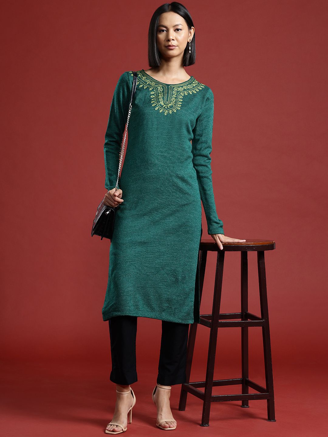 all about you Zari Yoke Design Winter Kurta