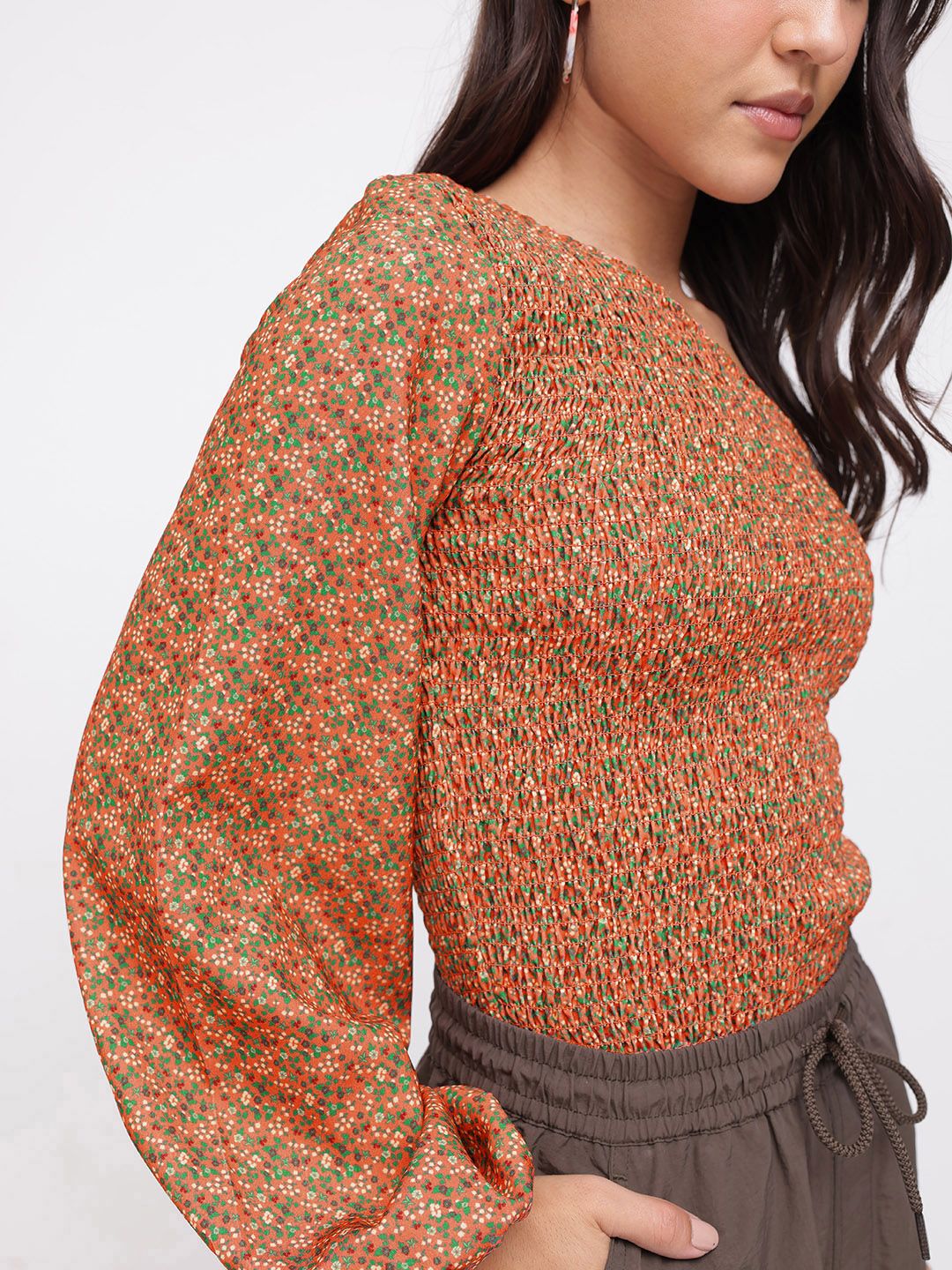 DressBerry Delicate Dream Smocked One-Shoulder Top