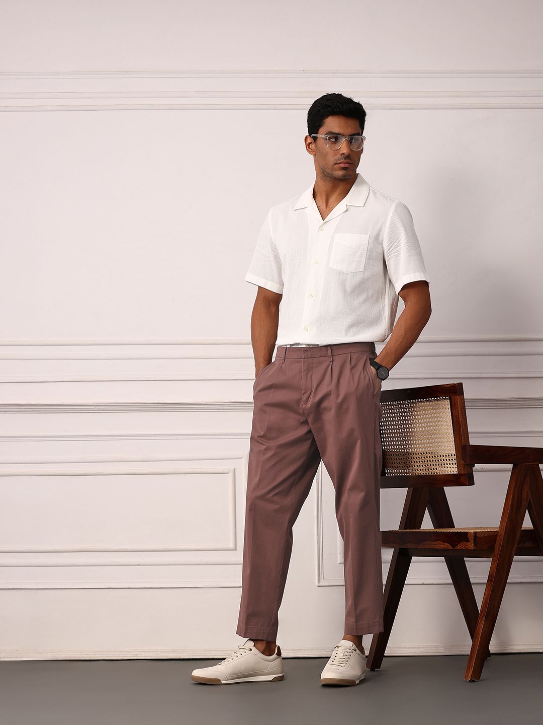 Mr Bowerbird Men Mid-Rise Pleated Oversized Fit Korean Trousers