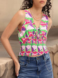 DressBerry Colour Pop Tie-Up Neck Smocked Top